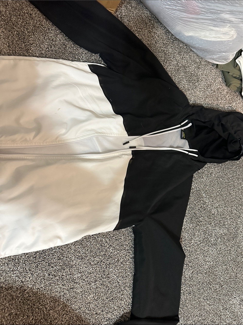 Athletic Works Black and White Lightweight Hooded Jacket